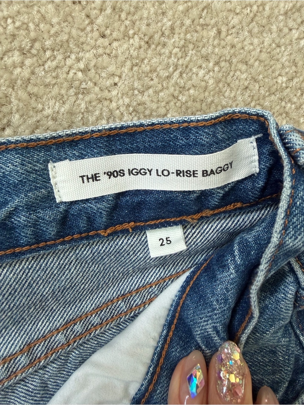 Aritzia denim forum 90’s iggy lo rise baggy jeans size 25 - Picture 2 of 8